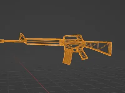 Low Polly M16 Low-poly 3D model