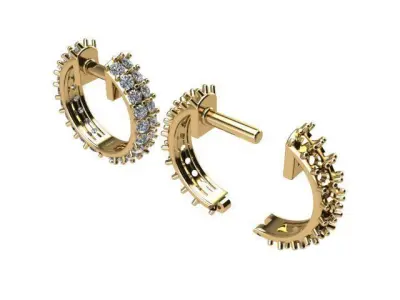 Dainty Double Row Diamond Infinity Hoops 3D print model
