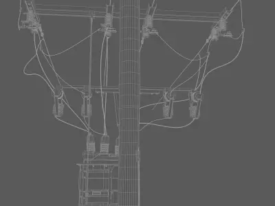 TELEPHONE  - UTILITY POLE  Low-poly 3D model