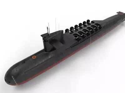 Type 094 jin class submarine Low-poly 3D model