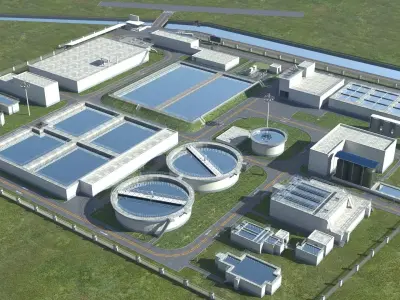 Sewage Water Treatment Station 3D model