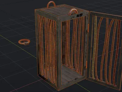 Medieval Cage Game Ready Low Poly 3D Model  Low-poly 3D model