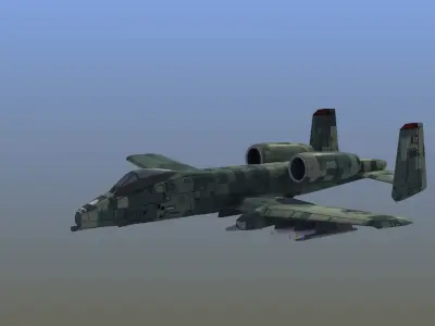 A10 Warthog Low-poly 3D model