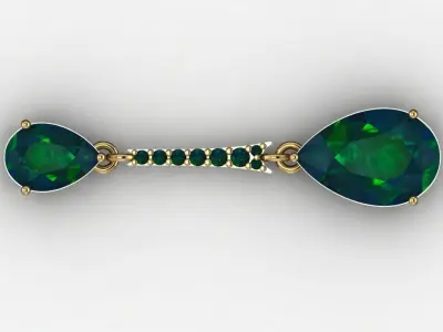 pear diamond earrings 3D print model