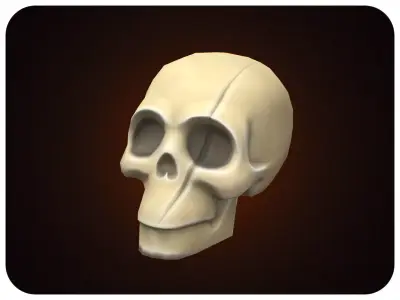 FREE Stylized Skull - Decoration Bone Free low-poly 3D model