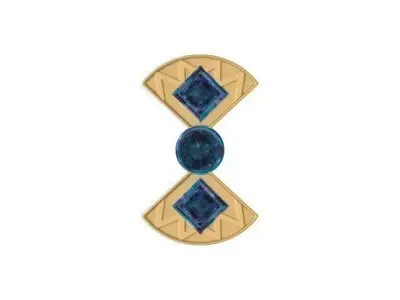 earring1 pair of earrings with topaz and gold accents Free low-poly 3D model