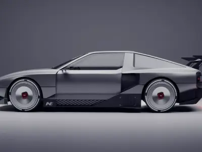 Rigged Hyundai N-Vision 74 Model 3D model