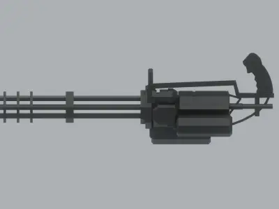 Low Poly Minigun 3D model
