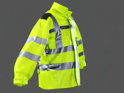 British Police High-Visibility Uniform   Crowd Control Gear Low-poly 3D model