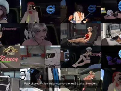 Pack of beautiful female companions for ets2 trucks