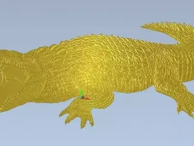 crocodile golden alligator Free low-poly 3D model