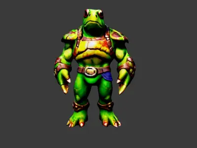 Iguana Man Low-poly 3D model purchase