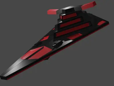 Starship triangular object 3D model