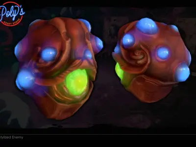 Stylized Alien Enemy Free low-poly 3D model