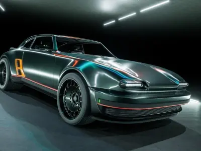 Sci-Fi Cyber Car 2 Free low-poly 3D model