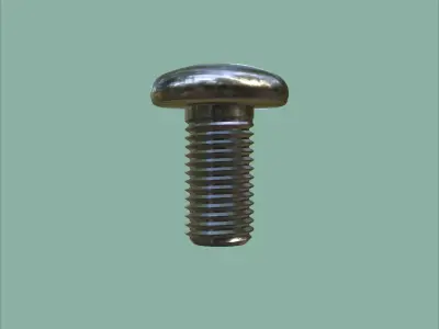 Steel Stained M10 Bolt Allen Pan Head 3D Model 3D model