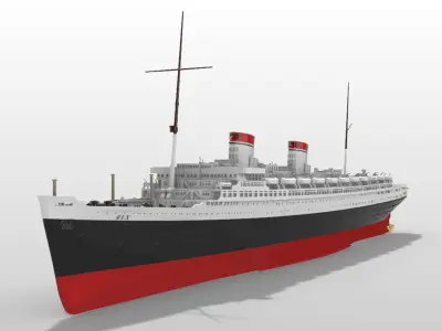 SS Rex ocean liner full hull and waterline printable model  3D print model