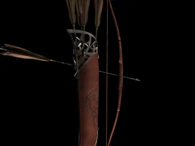 Ancient Arrow in weapon  Low-poly 3D model