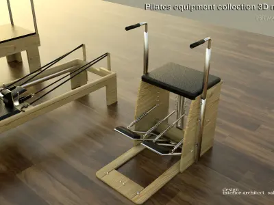 Pilates equipment collection 3D model 3D model