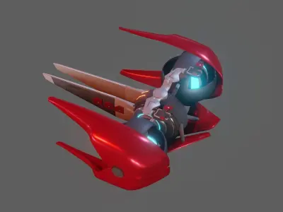 Sci-Fi Glider - Low Poly - Game Ready - PBR Low-poly 3D model