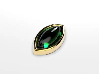 marquise cabochon flush settings  ring heads pendant 3D print model