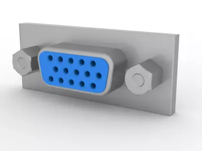 VGA Port Low-poly 3D model