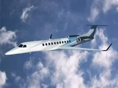 Embraer Legacy 650 business jet Low-poly 3D model