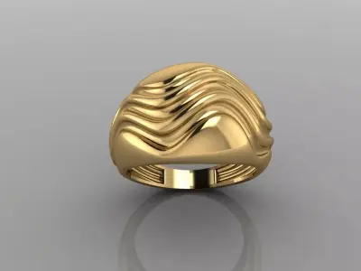 Ring women gold fuison  Free 3D print model