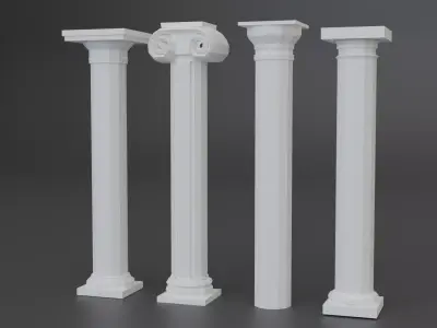 Low poly columns Low-poly 3D model