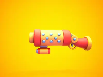 Stylized Shotgun Low-poly 3D model purchase