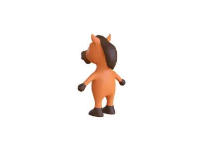 High-Quality 3D Cute Horse for Games Low-poly 3D model