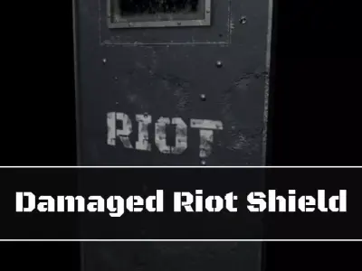 Damaged Riot Shield Low-poly 3D model