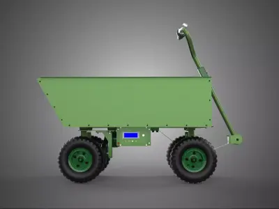 ARMY GREEN MILITARY WHEELBARROW CART TROLLEY WAGON TRUCK VEHICLE 3D model