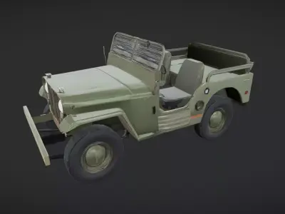 military-style off-road jeep 3D model