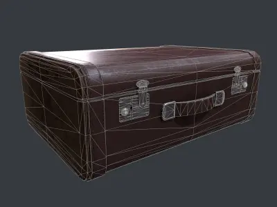 Leather Suitcase - Luggage - Leather Luggage - Leather - Bag     Low-poly 3D model