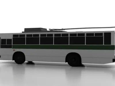 Trolleybus Kiyv-11U Low Low-poly 3D model