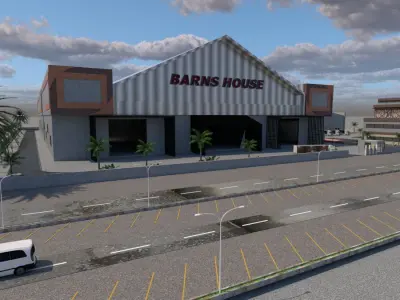 Commercial Warehouse and Retail Complex A32 DWG SketchUp 3D model purchase