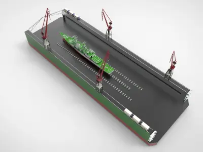 Floating Dock ship repair 3D model