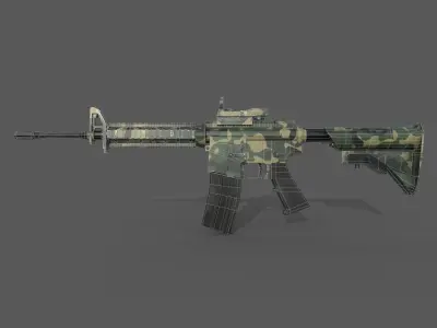 M4A1 Camo Free low-poly 3D model
