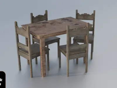 Antique Asset Pack - 40 Items Blender and FBX  Free 3D model