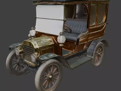 20th Century Brass Era Coupe 3D Model Low-poly 3D model