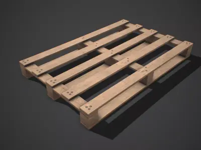 Low poly European Wood pallet 02 PBR Game Ready Free low-poly 3D model