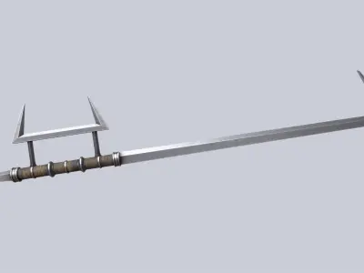Hook sword Low-poly 3D model