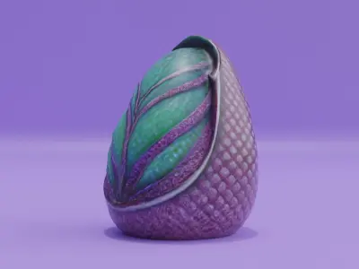 Alien Egg Low High Poly Low-poly 3D model