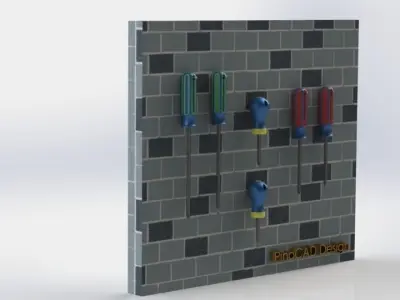 Screwdriver Set tool rack screwdrivers 3D model