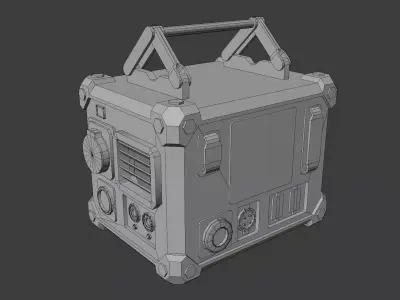 Power Supply Crate or Generator Unit Low-poly 3D model