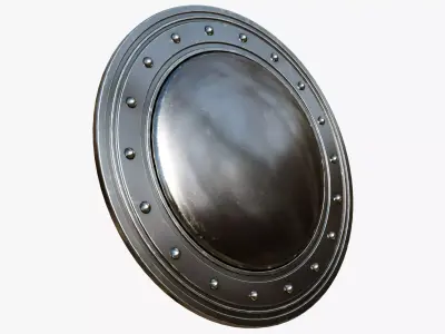 Wooden shield Low-poly 3D model get