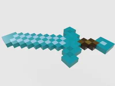 Minecraft Sword Pack Low-poly 3D model Low-poly 3D model