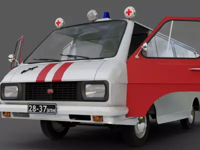 RAF-2203 ambulance Low-poly 3D model