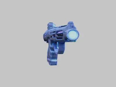 Lowpoly Fantasy Gun Pistol Low-poly 3D model
